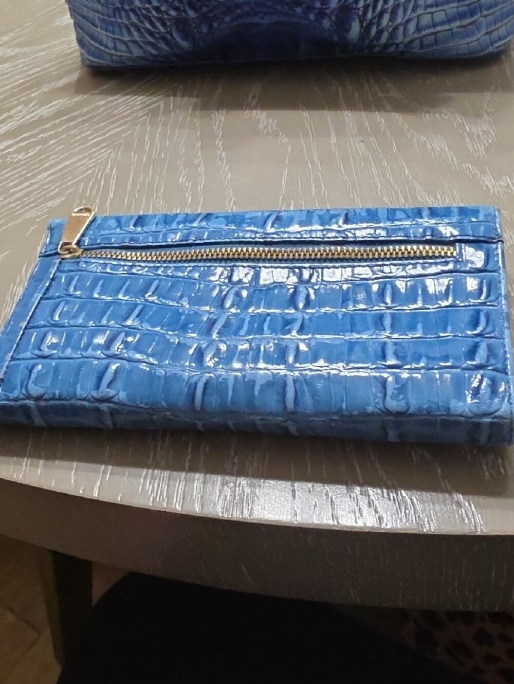 Brahmin Navy Croc-Embossed Top-Handle Satchel - Picture 11 of 12